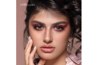 Bella Almond Gray lenses, almond-gray contact lenses, natural gray Bella lenses, premium cosmetic lenses, warm gray eye lenses, attractive natural eye color contacts.